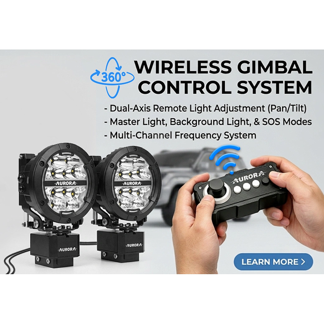 Aurora New LED Driving Light Remote Control Universal Offroad Gimbal Mount Brack